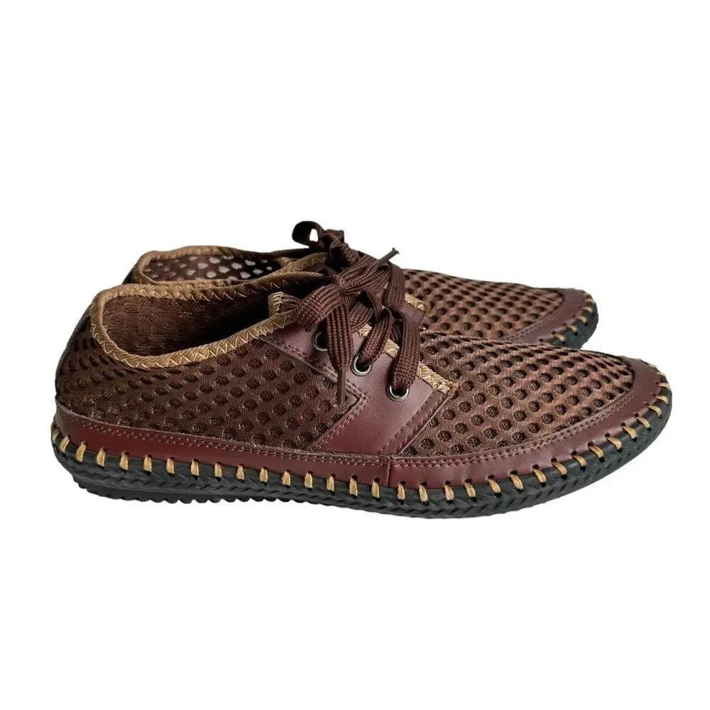 🔃Kaegreel Men’s Brown Mesh Lace Up Water Shoes